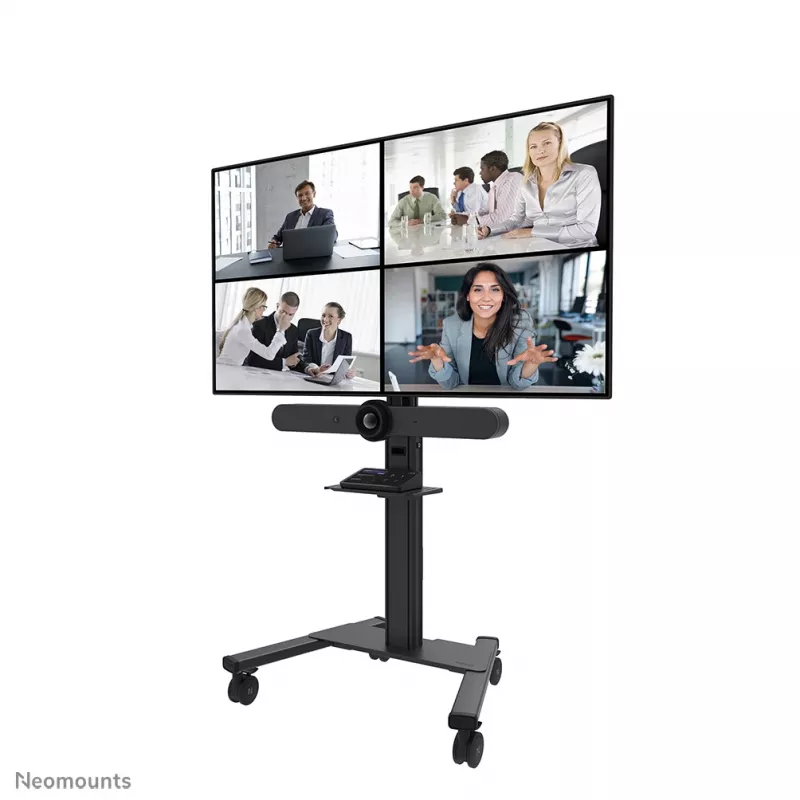 Neomounts Select AFLS-825BL1 kit video e multimediale (ripiano per telecamera, ripiano AV, adattatore Logitech Rally Bar (Mini)) per FL50S-825BL1, max 9 kg, acciaio, nero