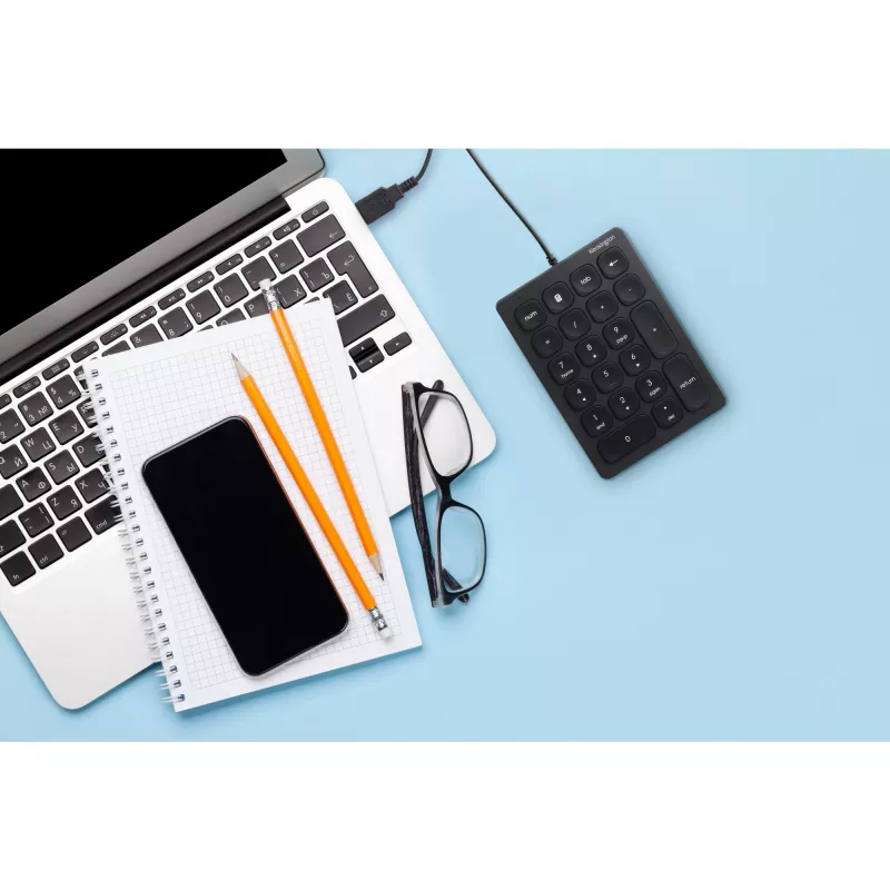 Tastierino numerico con filo Kensington, USB, 21, laptop/PC, nero