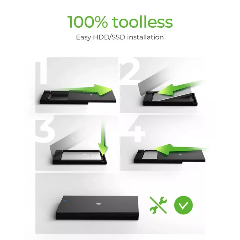 Case per SSD ICY BOX IB-200T-C3 nero 2,5 pollici