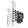 Scheda PCIe Axagon PCEU-43RS - 4 porte USB 5 Gbps, doppia alimentazione, Renesas PD720201, SP & LP