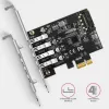 Scheda PCIe Axagon PCEU-43RS - 4 porte USB 5 Gbps, doppia alimentazione, Renesas PD720201, SP & LP