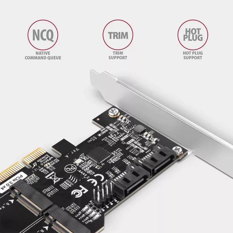 Axagon PCES-SA4M2 controller PCIe 2 porte SATA 6G interne + interfacce M.2 B-Key schede/adattatori M.2, SATA