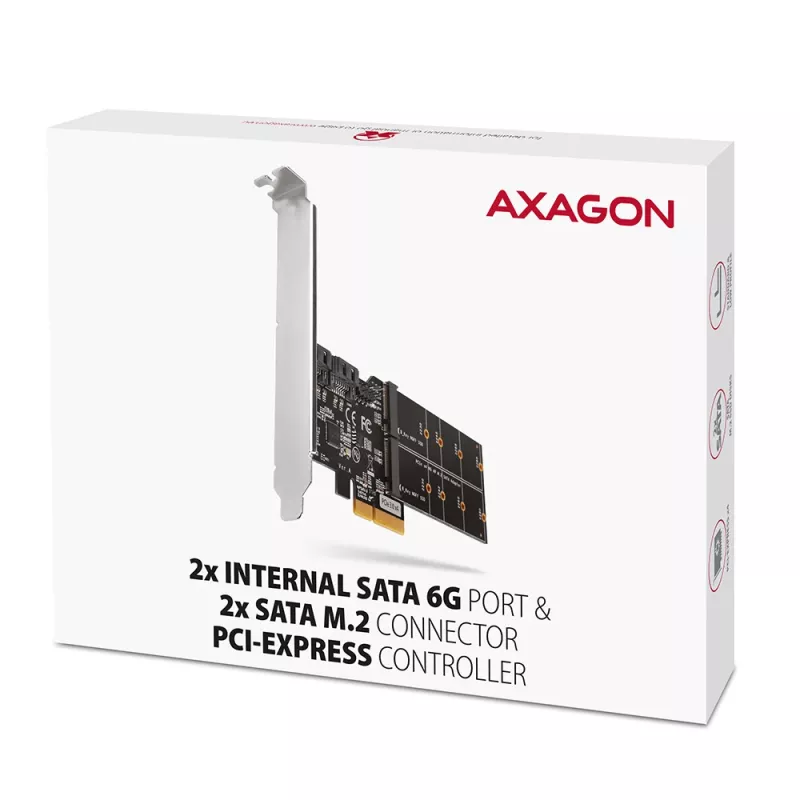 Axagon PCES-SA4M2 controller PCIe 2 porte SATA 6G interne + interfacce M.2 B-Key schede/adattatori M.2, SATA