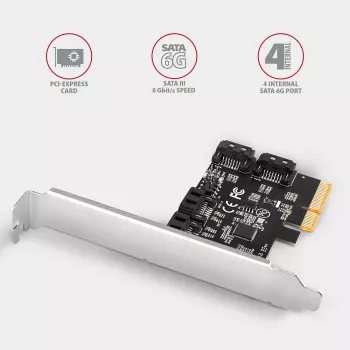 Axagon PCES-SA4X4 controller PCIe - 4 porte SATA 6G interne, ASM1164, SP & LP
