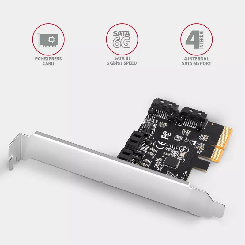 Axagon PCES-SA4X4 controller PCIe - 4 porte SATA 6G interne, ASM1164, SP & LP