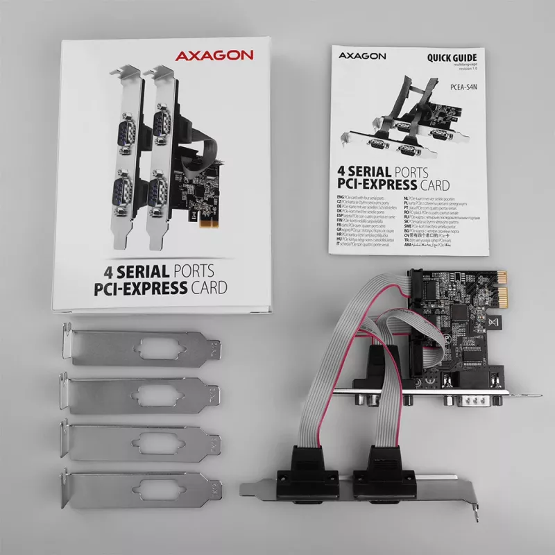 Axagon PCEA-S4N PCIe - adattatore 4 porte seriali 250 kbps con staffa SP e LP