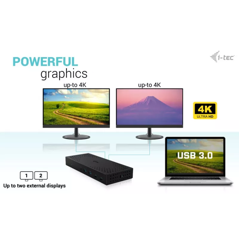 i-tec USB 3.0 / USB-C / Thunderbolt, docking station 3x 4K Gen 2 + Power Delivery 100W