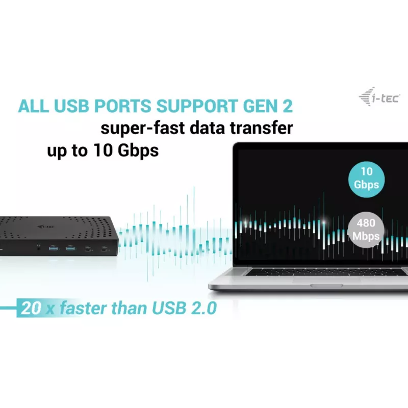 i-tec USB 3.0 / USB-C / Thunderbolt, docking station 3x 4K Gen 2 + Power Delivery 100W