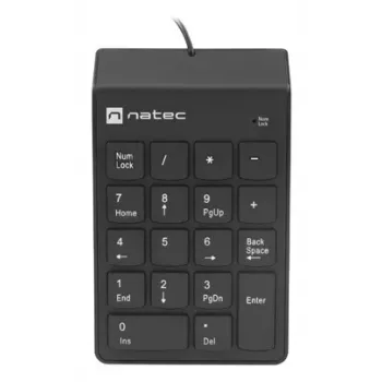 Tastierino numerico NATEC GOBY 2 USB 18 tasti a membrana nero — con filo USB, 18 tasti, cavo 1,5 m, case in ABS
