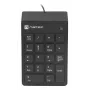 NATEC Goby 2 NKL-2022 tastierino numerico, cablato USB, 18 tasti, a membrana, cavo da 1,5 m, nero