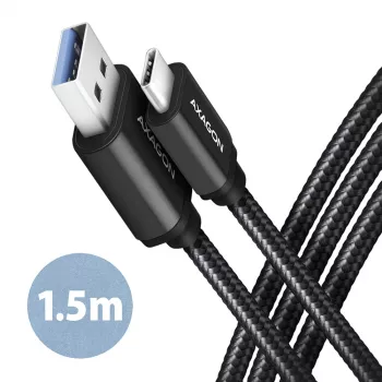 Cavo USB Axagon BUCM3-AM15AB USB 3.2 Gen 1 1,5 m USB-C USB-A nero