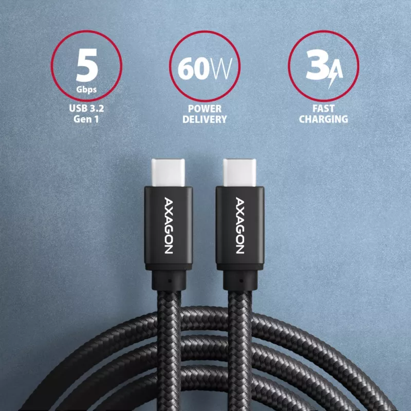Cavo USB Axagon BUCM3-CM15AB 1,5 m USB 3.2 Gen 1 nero