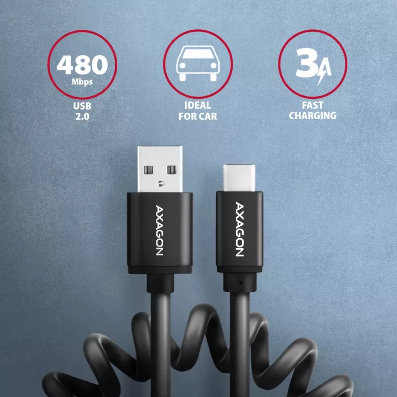 Cavo USB Axagon BUCM-AM10TB USB 2.0 0,6 m USB-C USB-A nero