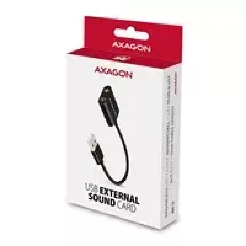 Adattatore audio USB esterno AXAGON ADA-12 con 1x jack da 3,5 mm per cuffie e microfono