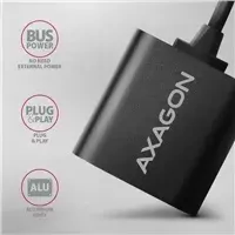 Adattatore audio USB esterno AXAGON ADA-12 con 1x jack da 3,5 mm per cuffie e microfono