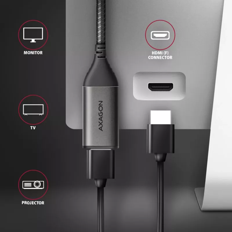 Axagon RVC-HI2M adattatore USB-C -> HDMI 2.0a 4K/60Hz HDR10