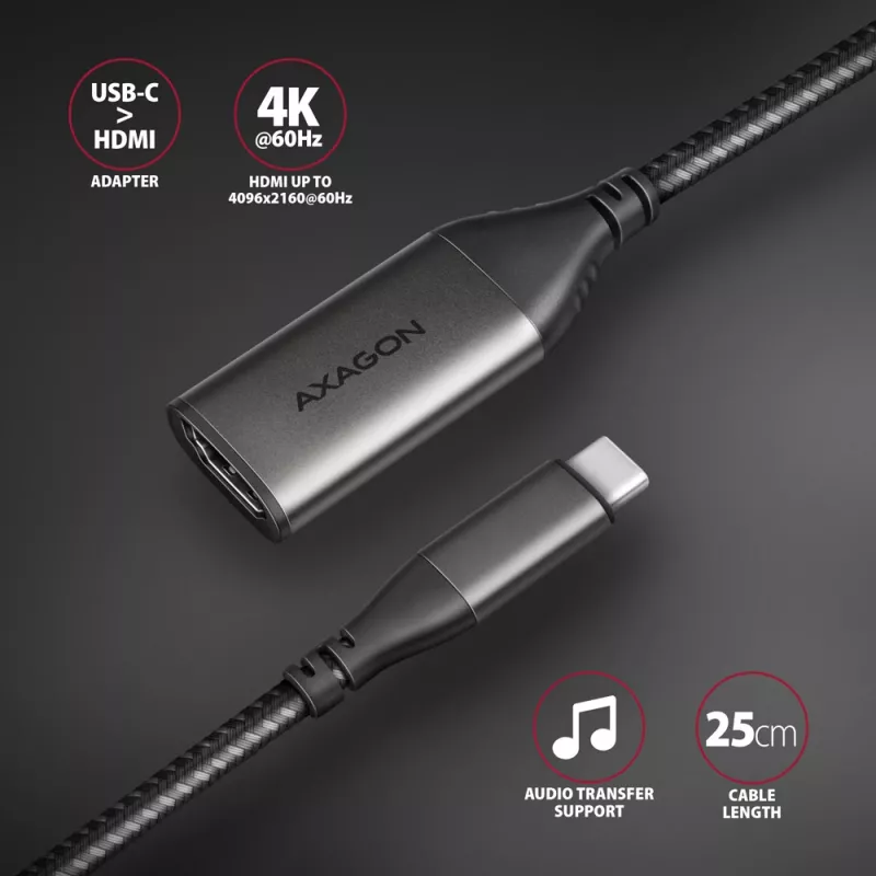 Axagon RVC-HI2M adattatore USB-C -> HDMI 2.0a 4K/60Hz HDR10