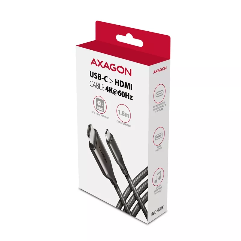 Axagon RVC-HI2MC cavo USB-C -> HDMI 2.0a 1,8 m, 4K/60Hz HDR10