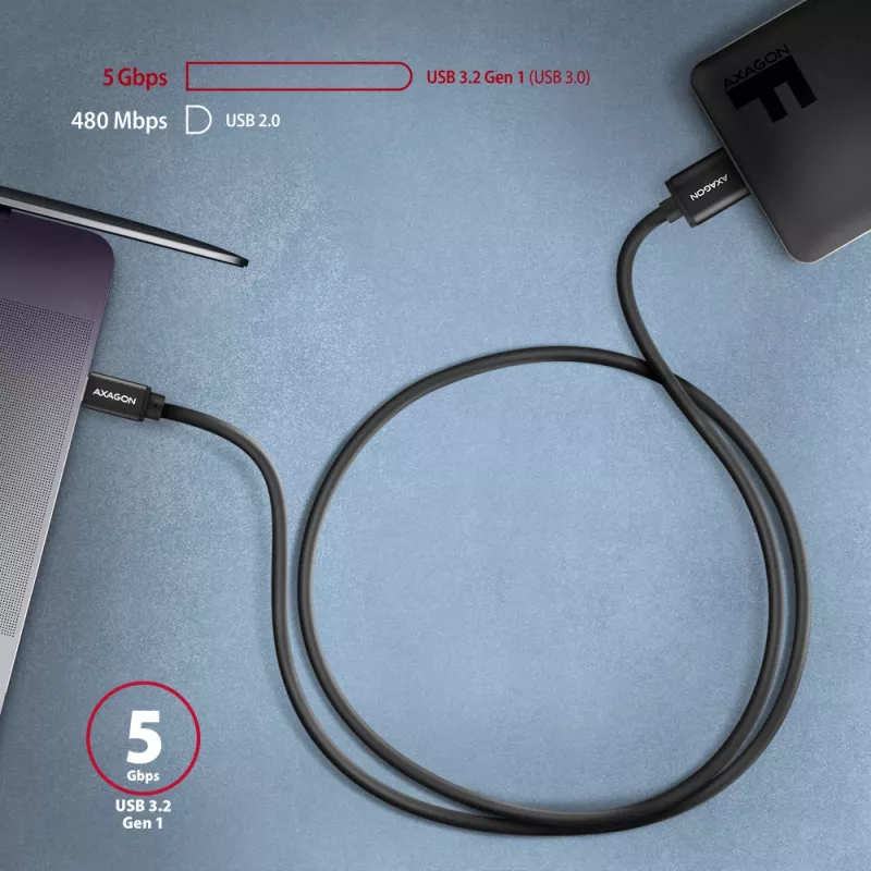 Cavo USB Axagon BUMM3-CM10AB Micro-USB B a USB C 1 m nero