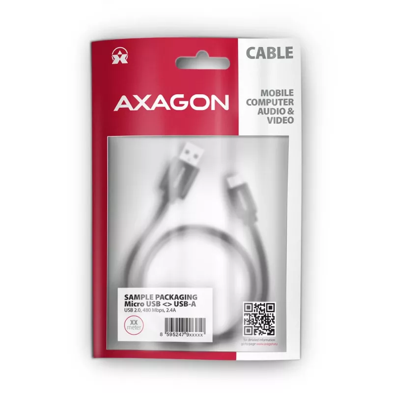 Cavo USB Axagon BUMM-AM15AB USB 2.0 1,5 m Micro-USB B USB A nero