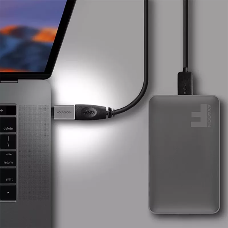 Axagon RUCM-AFA adattatore USB-C (M) -> USB-A (F), USB 3.2 Gen 2, 3A, ALU