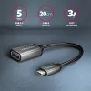 Axagon RUCM-AFAC Adattatore cavo USB-C (M) -> USB-A (F), 20 cm, USB 3.2 Gen 1, 3A, ALU