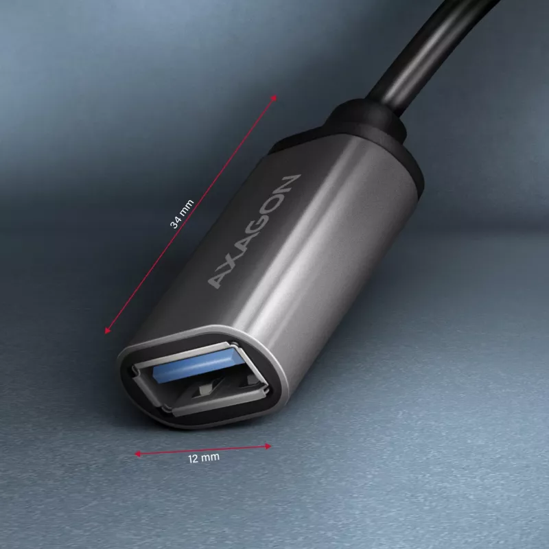 Axagon RUCM-AFAC Adattatore cavo USB-C (M) -> USB-A (F), 20 cm, USB 3.2 Gen 1, 3A, ALU