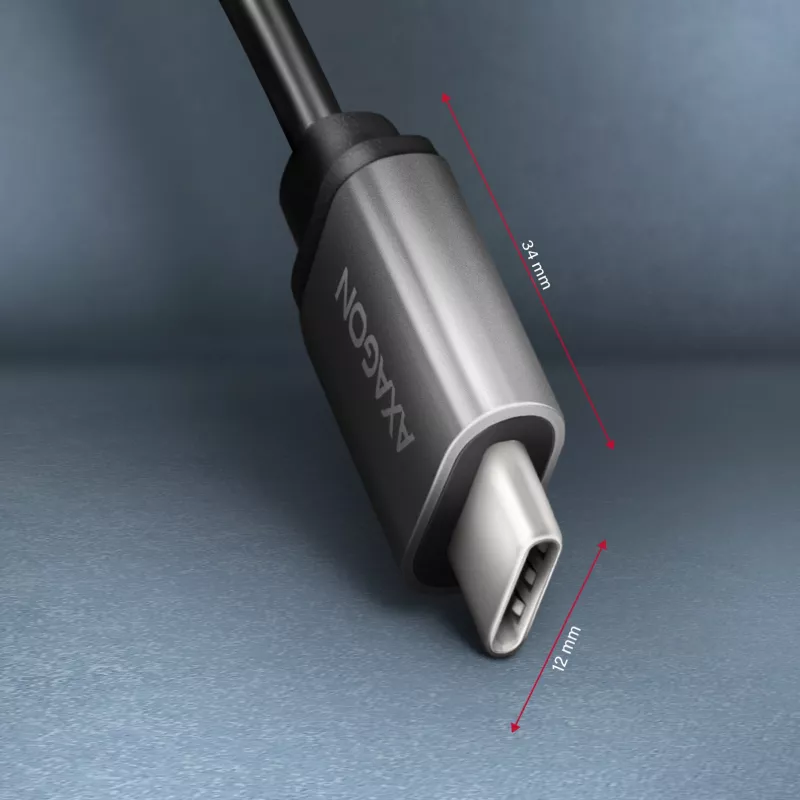 Axagon RUCM-AFAC Adattatore cavo USB-C (M) -> USB-A (F), 20 cm, USB 3.2 Gen 1, 3A, ALU