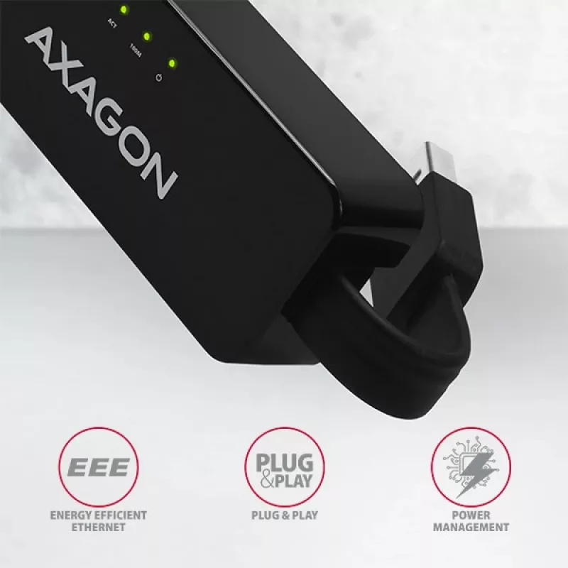 AXAGON ADE-XR adattatore da USB 2.0 Type-A a Fast Ethernet 10/100, RJ-45, Realtek RTL8152, nero, 23 g