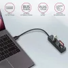 Hub multiporta Axagon HMA-CR3A in metallo USB 3.2 Gen 1 con tre porte USB e lettore di schede