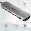 Hub Axagon HMC-HCR3A 3x USB-A + HDMI + SD/microSD USB-C 3.2 Gen 1 cavo 20 cm con filo USB 3.2 Gen 1 (3.1 Gen 1) Type-C grigio