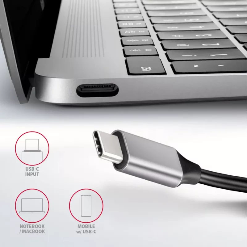 Hub Axagon HMC-HCR3A 3x USB-A + HDMI + SD/microSD USB-C 3.2 Gen 1 cavo 20 cm con filo USB 3.2 Gen 1 (3.1 Gen 1) Type-C grigio