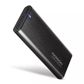 Case esterno Axagon EEM2-SB2 USB-C 3.2 Gen 2 in metallo per SSD M.2 NVMe e SATA. Senza viti