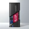 Case esterno Axagon EEM2-SB2 USB-C 3.2 Gen 2 in metallo per SSD M.2 NVMe e SATA. Senza viti