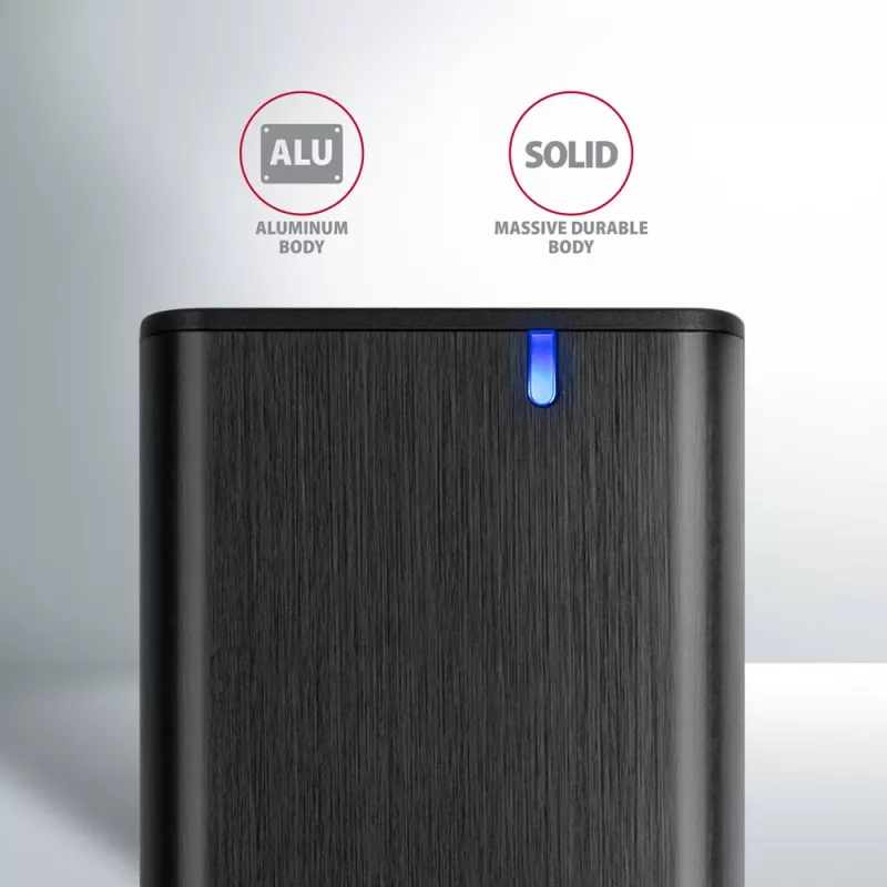 Case esterno Axagon EEM2-SB2 USB-C 3.2 Gen 2 in metallo per SSD M.2 NVMe e SATA. Senza viti