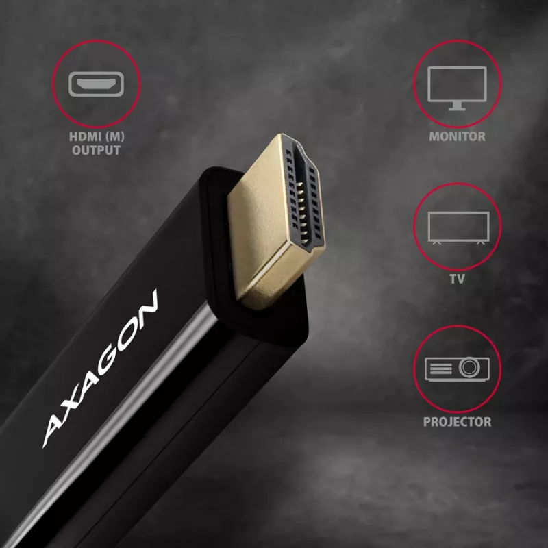 Cavo adattatore Axagon RVDM-HI14C2 Mini DisplayPort su HDMI 4K 30Hz 1,8 m
