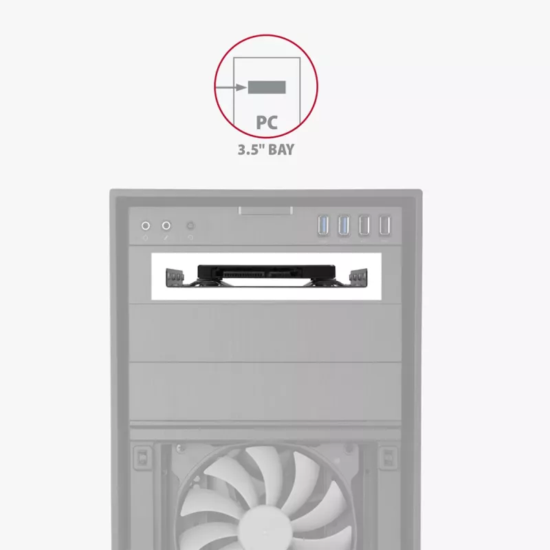 Supporto Axagon RHD-125S per 1x HDD/SSD 2,5 pollici in vano 3,5 pollici, metallo, grigio