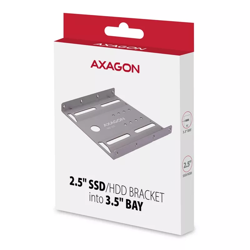 Supporto Axagon RHD-125S per 1x HDD/SSD 2,5 pollici in vano 3,5 pollici, metallo, grigio