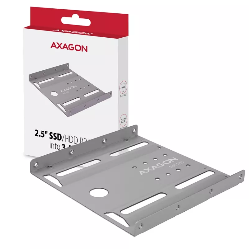 Supporto Axagon RHD-125S per 1x HDD/SSD 2,5 pollici in vano 3,5 pollici, metallo, grigio