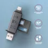 Lettore di schede Axagon CRE-DAC USB-C + USB-A 5 Gbps MINI 2 slot e LUN SD/microSD USB 3.0 Type-A/Type-C grigio