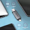 Lettore di schede Axagon CRE-DAC USB-C + USB-A 5 Gbps MINI 2 slot e LUN SD/microSD USB 3.0 Type-A/Type-C grigio