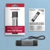 Lettore di schede Axagon CRE-DAC USB-C + USB-A 5 Gbps MINI 2 slot e LUN SD/microSD USB 3.0 Type-A/Type-C grigio