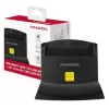 Lettore di smart card Axagon CRE-SM2 USB 2.0 nero cavo 1,3 m