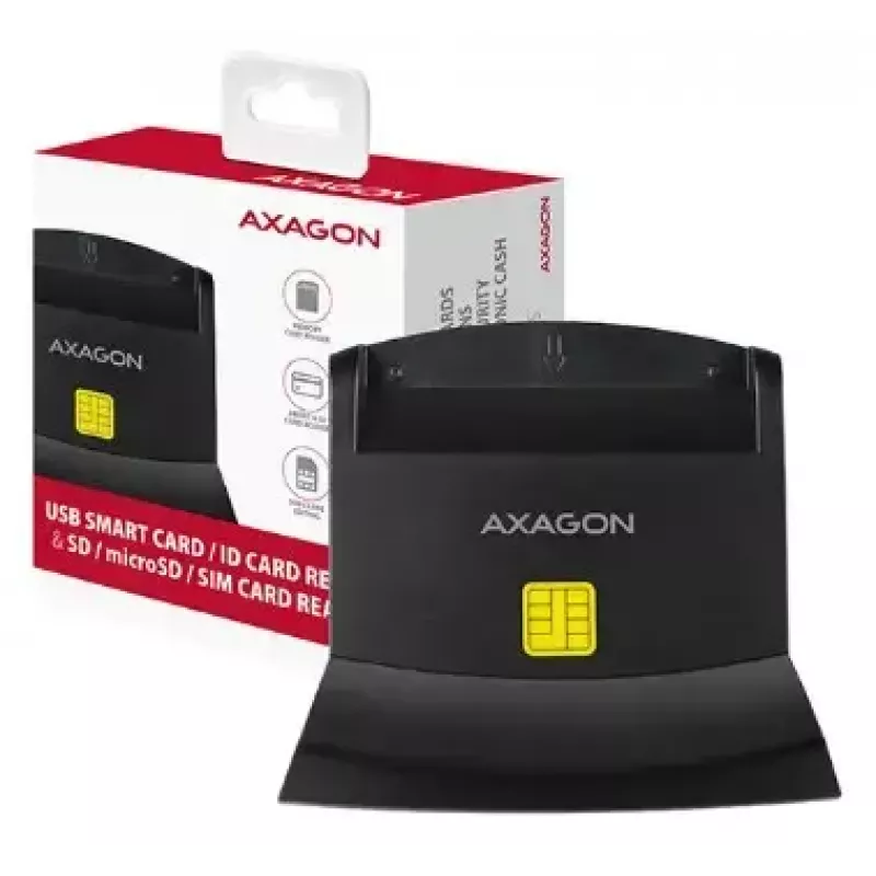Lettore di smart card Axagon CRE-SM2 USB 2.0 nero cavo 1,3 m
