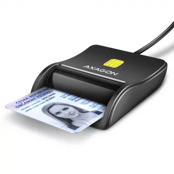 Lettore piatto di smart card/ID Axagon CRE-SM3N USB-A, USB 2.0, 1,3 m, nero, 57 g