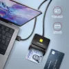 Lettore piatto di smart card/ID Axagon CRE-SM3N USB-A, USB 2.0, 1,3 m, nero, 57 g