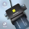 Lettore piatto di smart card e schede SD/microSD/SIM Axagon CRE-SM3SD USB per interni USB 2.0 nero