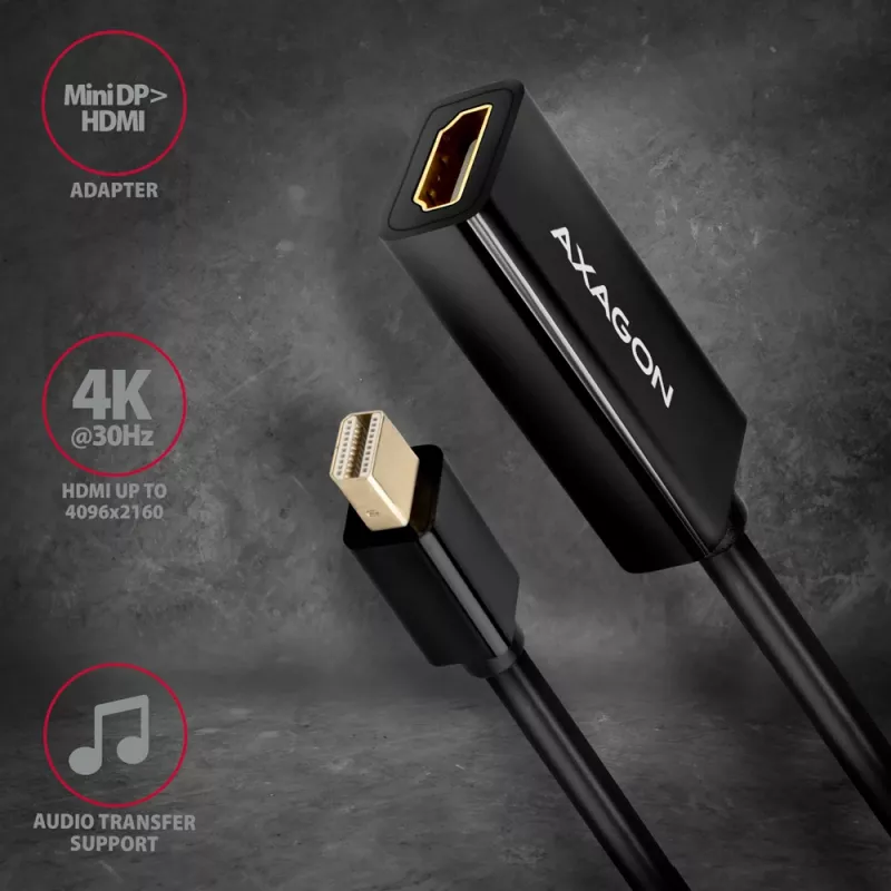Adattatore Axagon RVDM-HI14N Mini DisplayPort -> HDMI 1.4 4K/30Hz