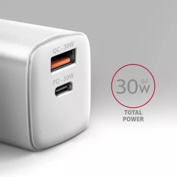 Caricabatterie Axagon ACU-PQ30W QC3.0 30W USB-C bianco