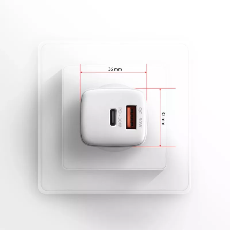 Caricabatterie Axagon ACU-PQ30W QC3.0 30W USB-C bianco